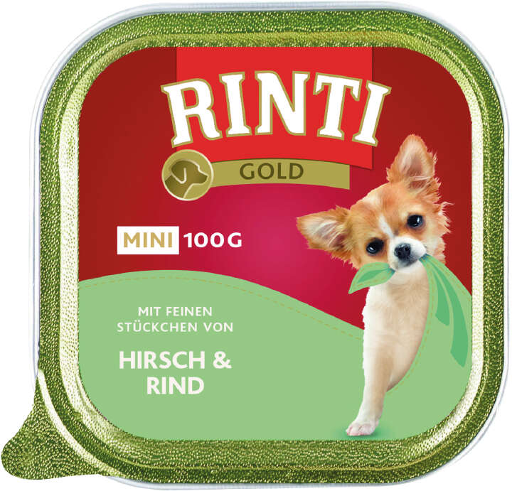 RINTI Hunde-Nassfutter Gold Mini Hirsch+Rind